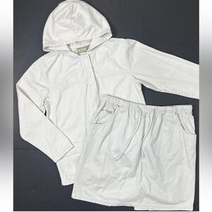 Blassport 2 Piece Jacket & Skirt Set Womens Size 18W & Small Ivory Vintage
